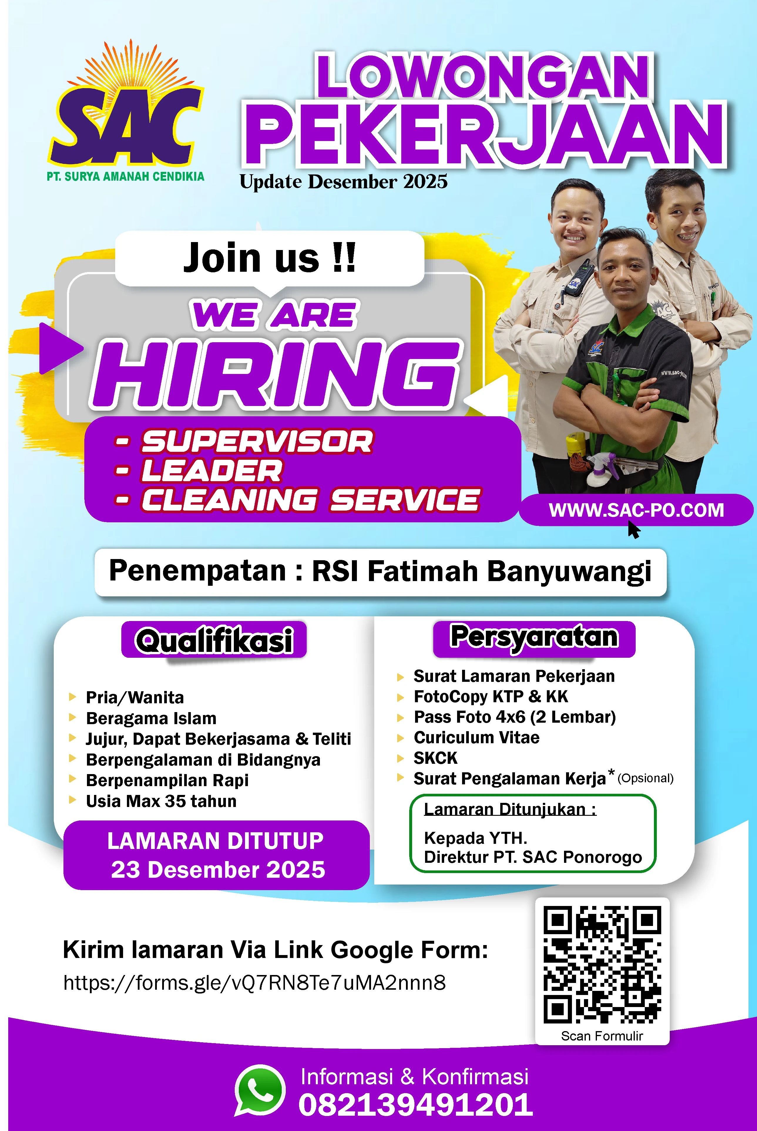 Supervisor CS/ Leader CS/ Cleaning Service